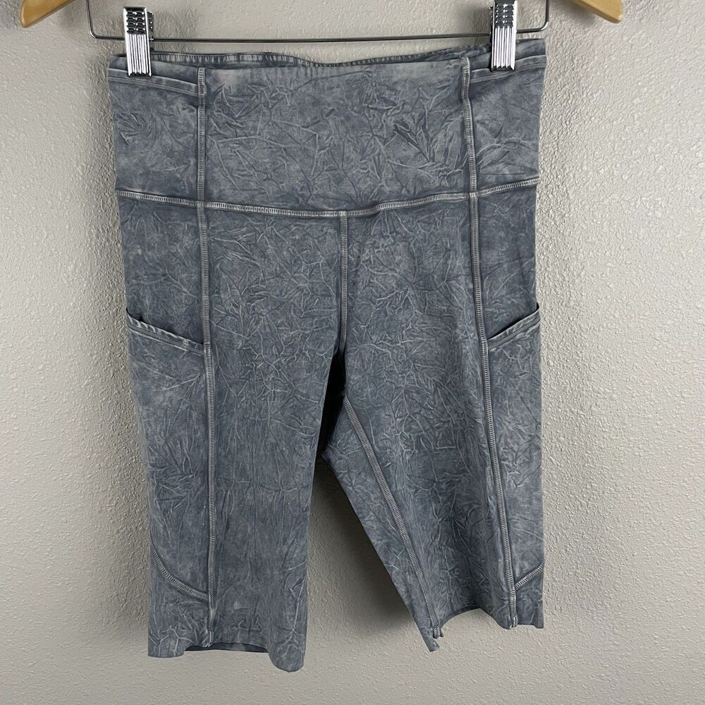 Lululemon Womens 6 Fast & Free Short 6" Ice Wash Asphalt Gray Bike Shorts